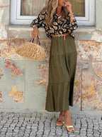 Modieuze casual rok met elastische gesmokte taille