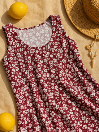 Vestido de verano sin mangas con estampado floral