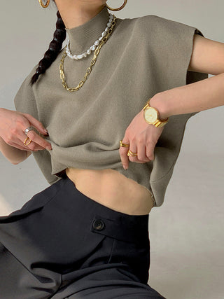Ismara - Elegante Top met Hoge Kraag