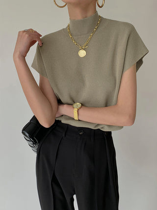 Ismara - Elegante Top met Hoge Kraag