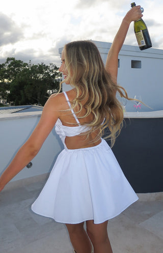 Minivestido sin tirantes de Declynn White