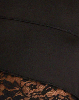 Gwendeline - Elegante Zwarte Kanten Top met Lange Mouwen