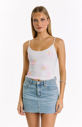 Top blanco con cuentas de Mallorie