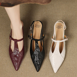 Tacones Altos de Cuero Noir Auténtico