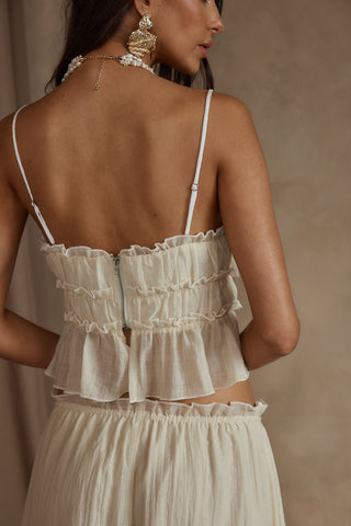 Camiseta sin mangas amarilla bebé Dahlia