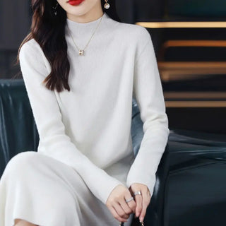 Lucía | Vestido Gris Largo de Algodón Cálido, Suave e Ideal para la Noche