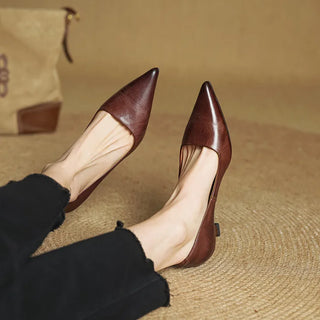 Anok Tacones Altos de Cuero Auténtico