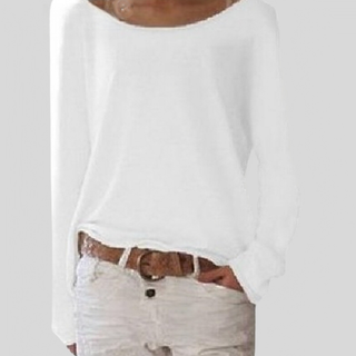 Wijd Uitlopende Hals Dames Top – Casual Comfortabele Stijl voor Elke Gelegenheid