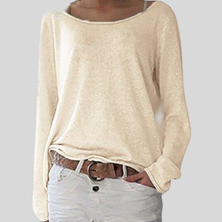 Wijd Uitlopende Hals Dames Top – Casual Comfortabele Stijl voor Elke Gelegenheid