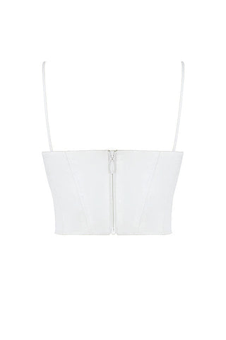 Helvianne - Wit Korset Top met Ruches