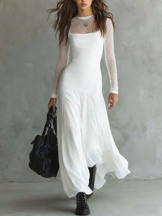 Lunaria™ | Vestido Largo de Tul Negro con Encanto Etéreo