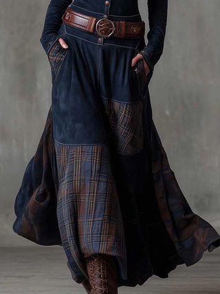 Sofia | Vestido maxi de ante con cinturón