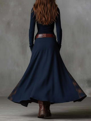 Sofia | Vestido maxi de ante con cinturón