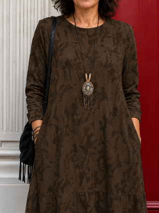 Valentina | Vestido Marrón Elegante de Invierno