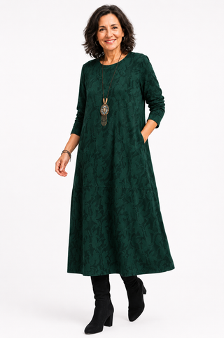 Valentina | Vestido Verde Elegante de Invierno