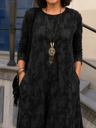 Valentina | Vestido Negro Elegante de Invierno