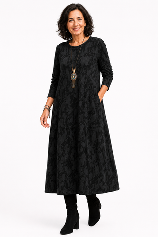 Valentina | Vestido Negro Elegante de Invierno