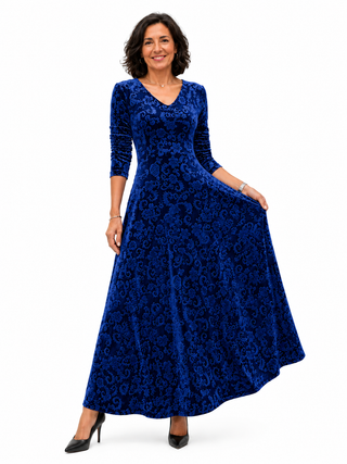 Valeria | Vestido Verde de terciopelo elegante con mangas largas